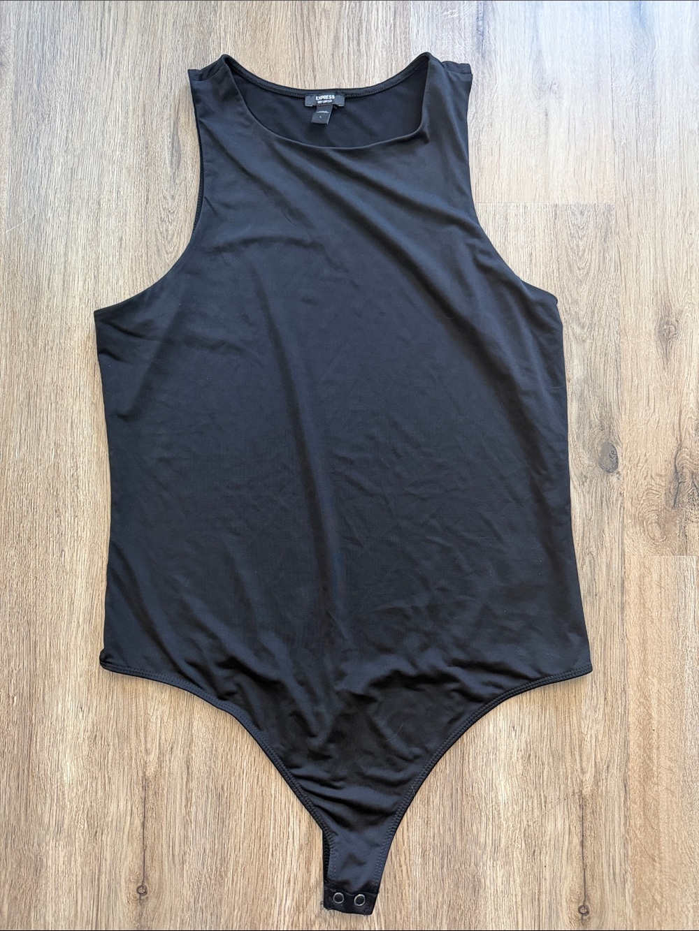 Express Body Contour Black Tank Top Thong Bodysuit